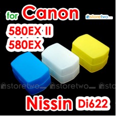JJC 外置閃燈柔光罩盒3色白黃藍 Canon Speedlite 580EX II Nissin Di622 Flash Diffuser