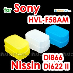 JJC 外置閃燈柔光罩盒3色白黃藍 Sony HVL-F58AM Nissin Di866 II Di622 MARK II Flash Soft Diffuser