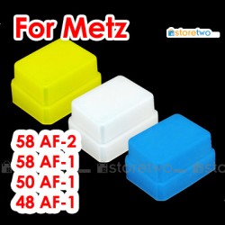 JJC 外置閃燈柔光罩盒3色白黃藍 Metz 58 48 50 AF-1 AF-2 Flash Soft Diffuser Cap Box