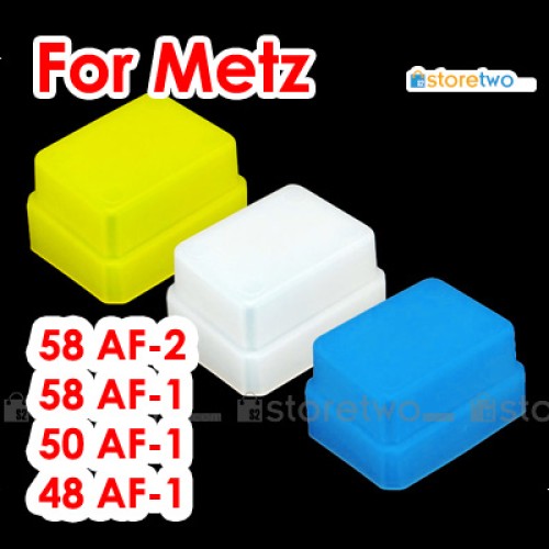 JJC 外置閃燈柔光罩盒3色白黃藍 Metz 58 48 50 AF-1 AF-2 Flash Soft Diffuser Cap Box
