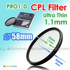 JYC 58mm 超薄環型偏光鏡圓偏振鏡濾鏡 Ultra Thin Circular Polarizer CPL Filter 3mm 邊框 1.1mm 鏡片
