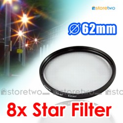 MASSA 62mm 8星米字鏡星光鏡 8 Point Star Filter 夜景 聖誕 燈飾 雪花鏡濾鏡