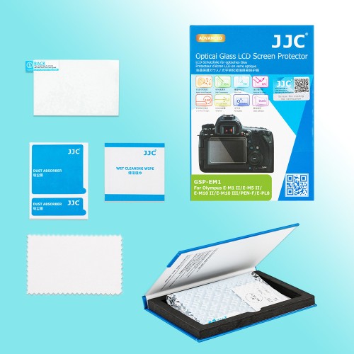 Olympus E-M1 E-M5 II E-M10 III E-P5 E-PL8 E-PL7 JJC LCD 鋼化玻璃貼 液晶屏幕透明保護貼 Tempered Glass Screen Protector 連清潔布 GSP-EM1