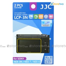 兩套 Sony NEX-7 NEX-6 NEX-3N A6600 A6500 A6300 A6100 A6000 A5100 A5000 JJC LCD 液晶屏幕透明保護貼 Screen Guard Protector 連清潔布 LCP-3N