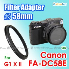 Canon FA-DC58E - JJC PowerShot G1 X II G1X Mk II 濾鏡轉接環 58mm Filter Adapter 配 CPL UV ND Full HD DC