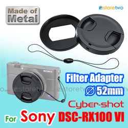 Sony 金屬 JJC 濾鏡轉接環連鏡頭蓋 Cyber-shot DSC-RX100 VII VI 52mm Metal Filter Adapter Lens Cap 配 CPL UV ND DC