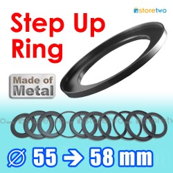 Kiwifotos Step Up Ring 轉接環 55mm-58mm 全金屬製 Step Ring 55-58mm 55mm 至 58mm 細轉大 濾鏡 filter CPL UV ND