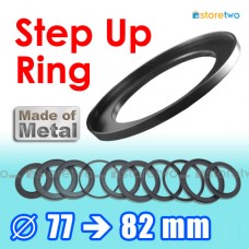Kiwifotos Step Up Ring 轉接環 77mm-82mm 全金屬製 Step Ring 77-82mm 77mm 至 82mm 細轉大 濾鏡 filter CPL UV ND