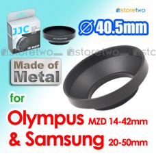 JJC 遮光罩 Olympus MZD ED 14-42mm f/3.5-5.6 Samsung NX 20-50mm 鏡頭 40.5mm EPL1 E-PL1 Kit Lens Hood