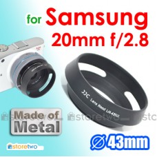 JJC 金屬遮光罩 Samsung NX 20mm f/2.8 鏡頭餅鏡 43mm Lens Hood 配 52mm 濾鏡 NX200 NX11 NX10 NX100 NX5