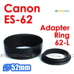 Canon ES-62 62-L - JJC 遮光罩 EF 50mm f/1.8 II 50.8 定焦鏡頭 52mm Lens Hood 連接環