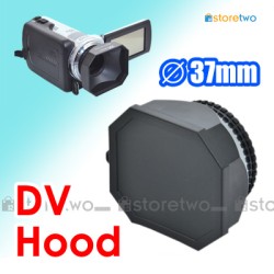 JJC 37mm DV 數碼攝錄機四方遮光罩 連鏡頭蓋及繫繩 Camcorder Lens Hood LEGRIA Sony