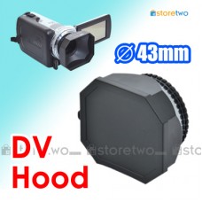 JJC 43mm DV 數碼攝錄機四方遮光罩 連鏡頭蓋及繫繩 Camcorder Lens Hood LEGRIA Sony
