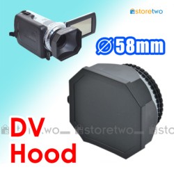 JJC 58mm DV 數碼攝錄機四方遮光罩 連鏡頭蓋及繫繩 Camcorder Lens Hood LEGRIA Sony