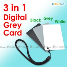JJC 三合一 18%黑白灰卡套裝連手帶繩 Grey Card Gray Black White
