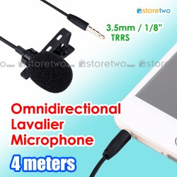 全方向360度領夾式麥克風 4米長 3.5mm iPhone Andriod 手機平板 Omnidirectional Lavalier Microphone