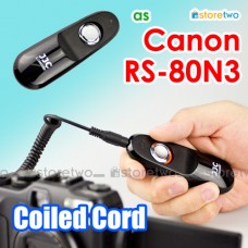 Canon RS-80N3 - JJC 電子快門線 EOS 5DS R 5D Mark III 7D 6D II 1D X 5D 40D 50D Remote Wire Shutter Cord Coiled 彈簧線 90cm