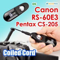 Canon RS-60E3 - JJC 電子快門線 G1 X Mark III G5 X Mark II 1300D 90D 77D 800D 760D 750D 500D 200D G16 G12 G11 M6 II M5 S110 Pentax K-1 K-7 Samsung NX100 G1X Remote Wire Shutter Cord Coiled 彈簧線 90cm