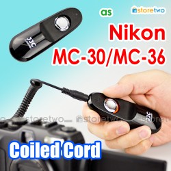 Nikon MC-36 MC-30 - JJC 電子快門線 D850 D810 D800E D800 D700 D500 D5 D4S D4 D3X Remote Wire Shutter Cord Coiled 彈簧線 90cm